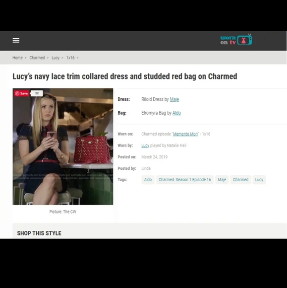 MAJE Riloid Navy Lace Trim Collared Dress Sz 1 As seen on TV Charmed - Picture 14 of 14